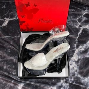 Pleaser clear platform heels